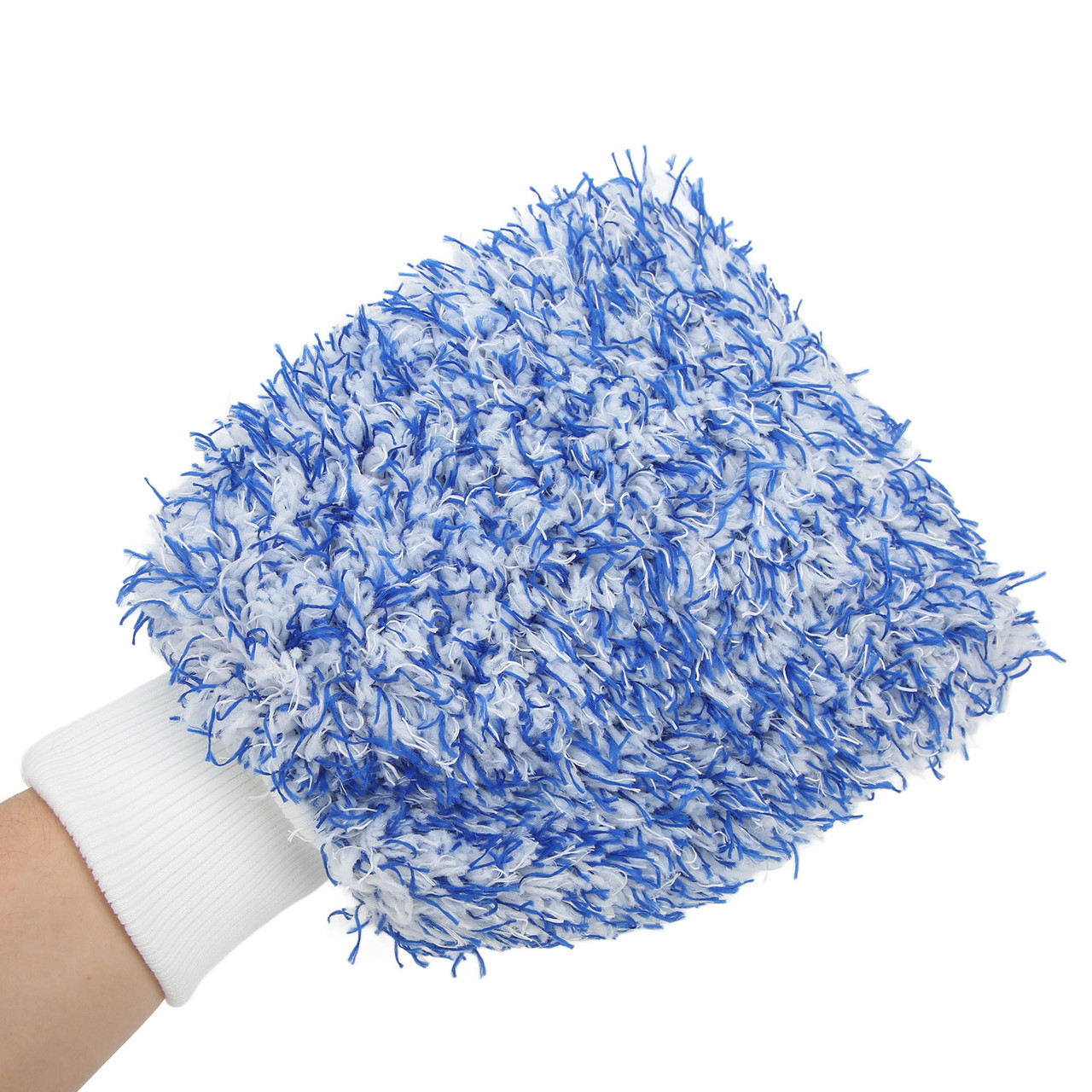 Car Washing Glove Scratch Resistant Microfiber Double Sided Cleaning Cloth Soft Universal Blue